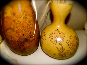 Artwork on gourds
